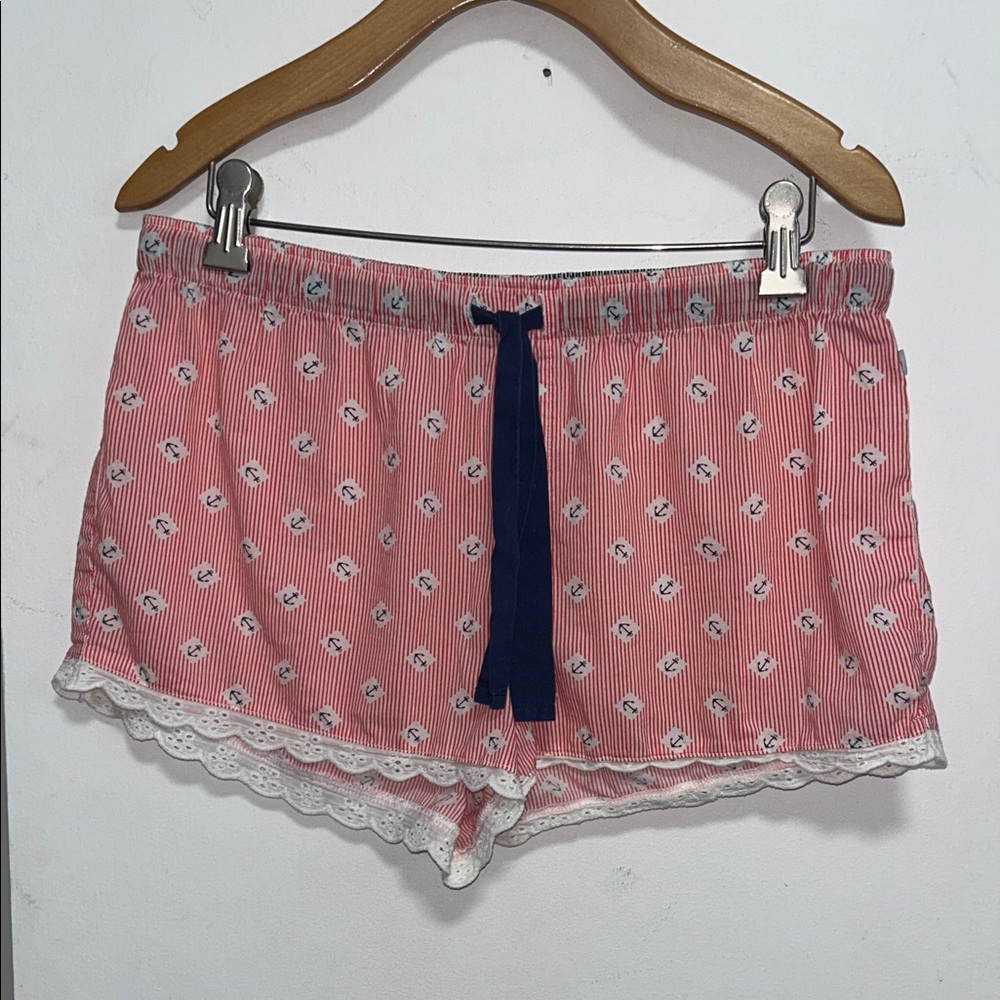 Jane and Bleecker Pink Striped Sleep Shorts